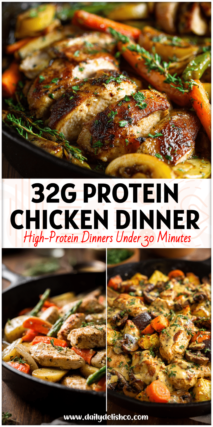 Skillet of maple dijon turkey with veggies styled as a Whole 30 Supper Idea and Paleo Dinner Chicken.